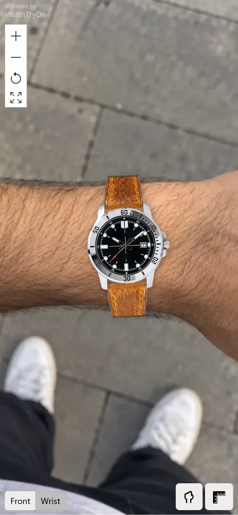 A strap from the catalog on the Titan Guard, on the wrist